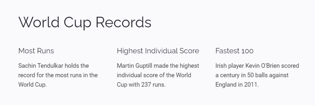 World Cup Records